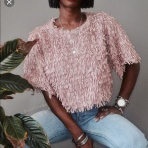 Zara Fluffy Textured Crop Top